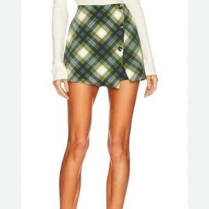 WeWoreWhat Green Plaid Skort M